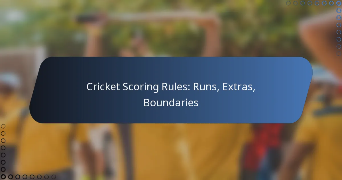 Cricket Scoring Rules: Runs, Extras, Boundaries