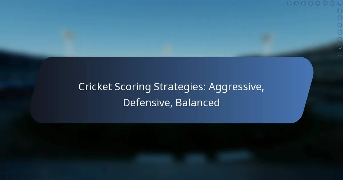 Cricket Scoring Strategies: Aggressive, Defensive, Balanced