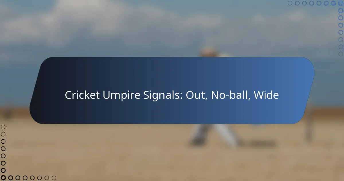 Cricket Umpire Signals: Out, No-ball, Wide