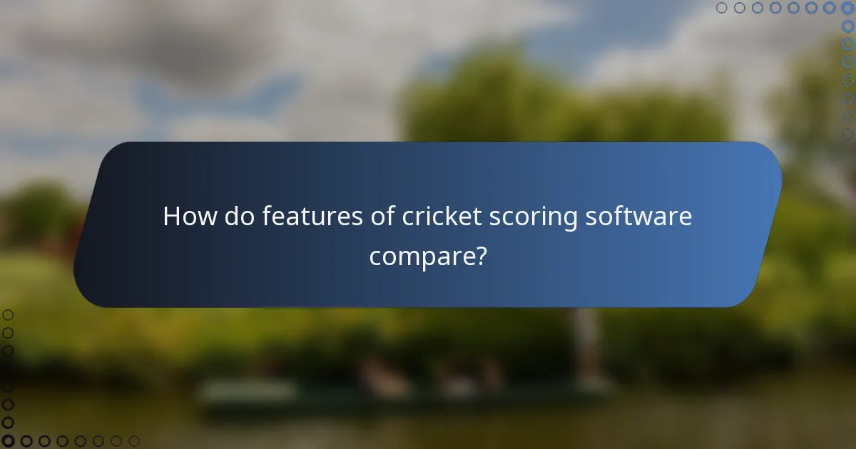 How do features of cricket scoring software compare?