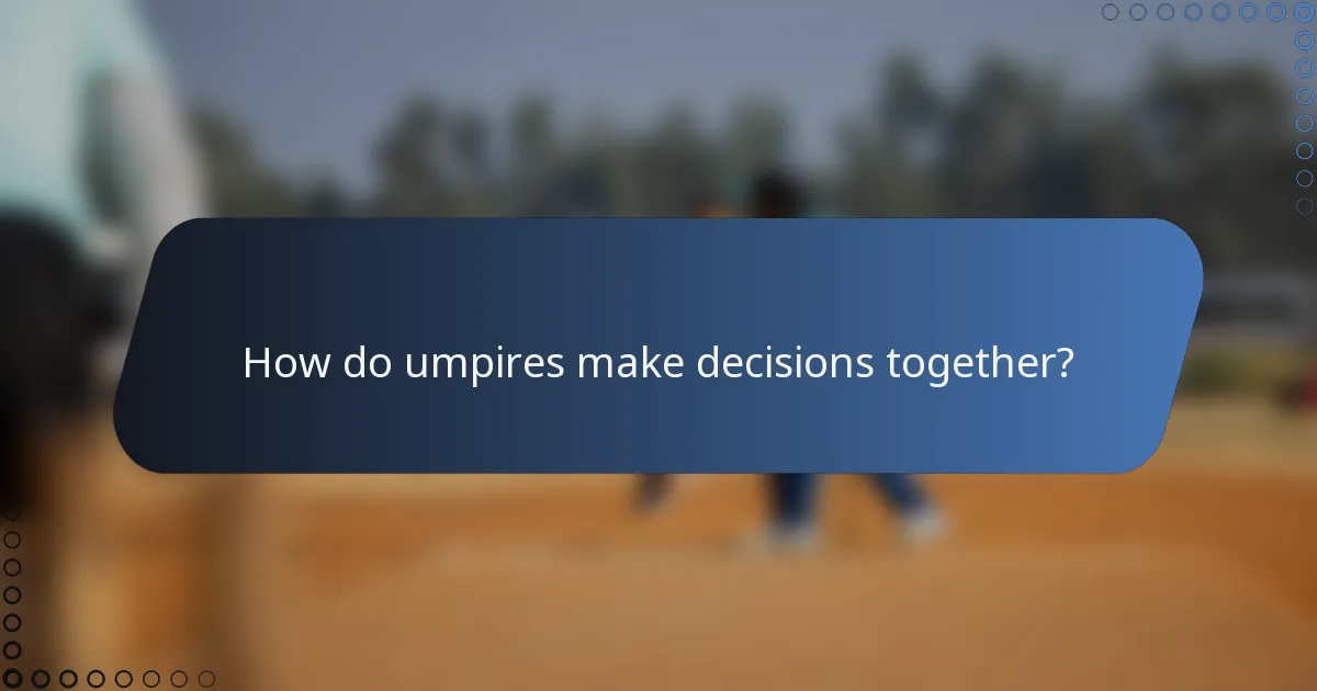 How do umpires make decisions together?